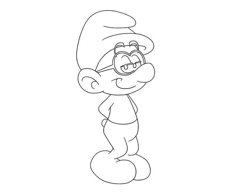 #1 Brainy Smurf Coloring Page