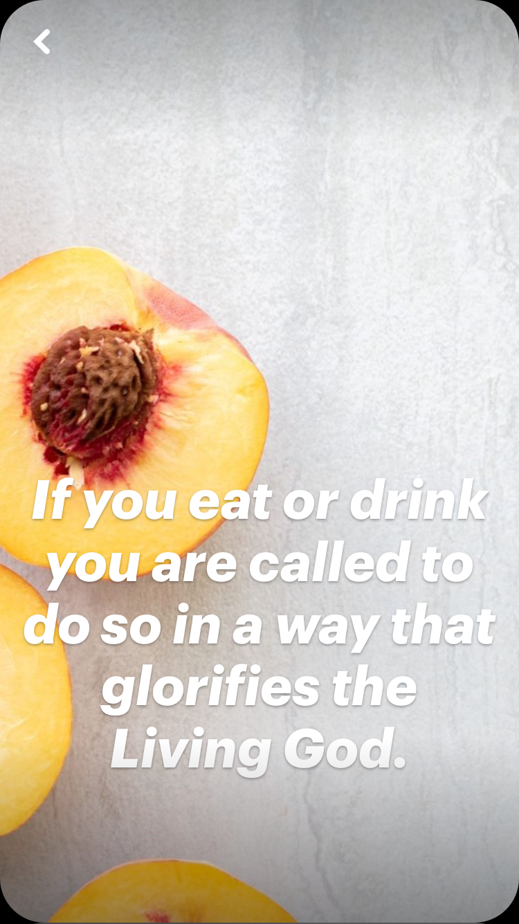 If you eat or drink you are called to do so in a way that glorifies the Living God | Land of Honey