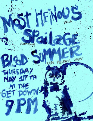 Blood Summer, Most Heinous, punk, flyer, poster, Blair Menace