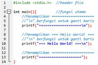 Source Code Menampilkan Teks pada C++