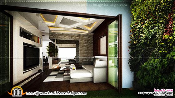 Living room vertical garden