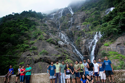 Group photo at Dudhsagar Water Falls