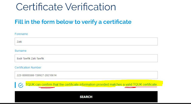 How to  verify  a valid TEFL certificate in OFQUAL