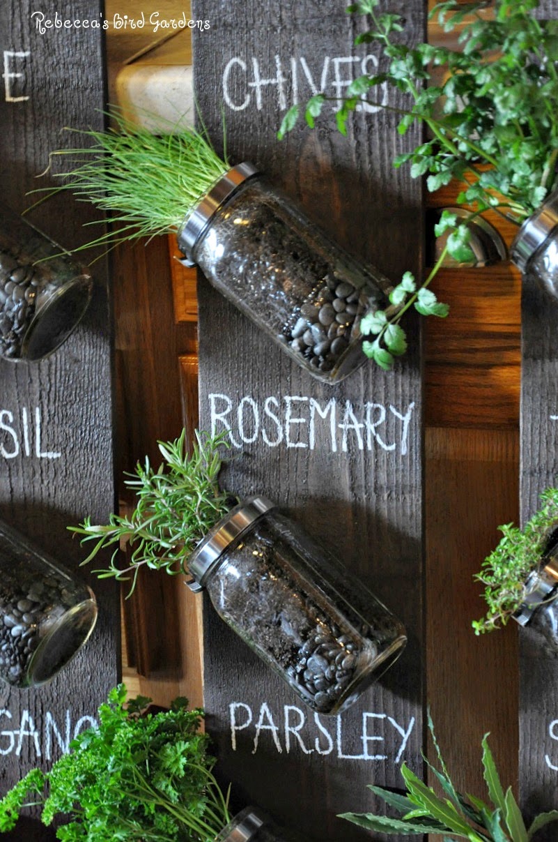 Rebecca's Bird Gardens Blog: DIY Mason Jar Vertical Herb ...