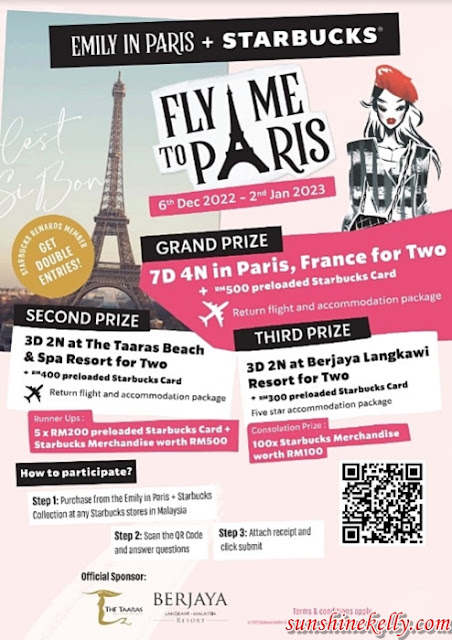 Starbucks Emily in Paris Collection, Fun Parisian Style Collection, Starbucks Malaysia, Starbucks Fly Me To Paris Contest, Fly Me To Paris, Food