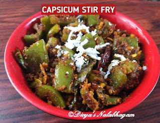 Kodamilagai Poriyal  |  Capsicum Stir-fry