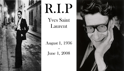 Fashion designer Yves Saint Laurent died at the age of 71