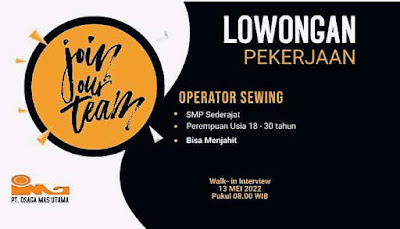 operator sewing pt. osaga mas utama brebes