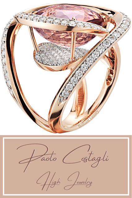 ♦Paolo Costagli 18ct rose gold tourmaline diamond ring #brilliantluxury