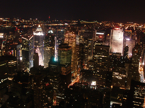 new york city at night. new york city at night