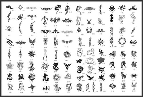 1836 new designs Reusable airbrush temporary tattoo stencils books kit