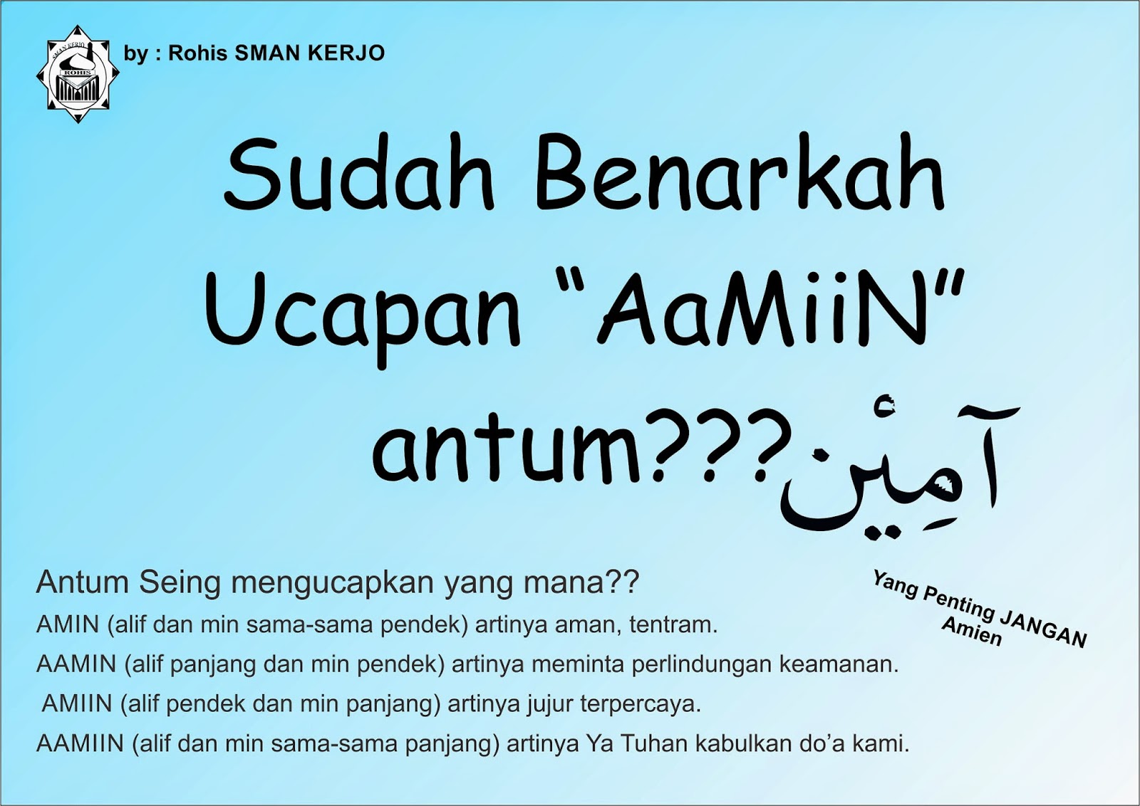 Mana Yang Benar AMIN AAMIN AMIIN Atau AAMIIN KASKUS