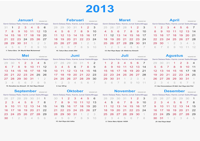 Download Kalender 2013 Terbaru