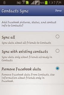 Hapus facebook kontak di android