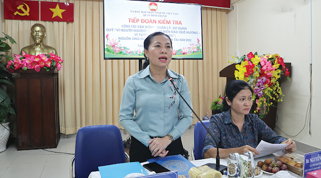 Đồng chí Phan Kiều Thanh Hương phát biểu tại buổi kiểm tra. (Ảnh: P. An) Đồng chí Phan Kiều Thanh Hương phát biểu tại buổi kiểm tra. (Ảnh: P. An)