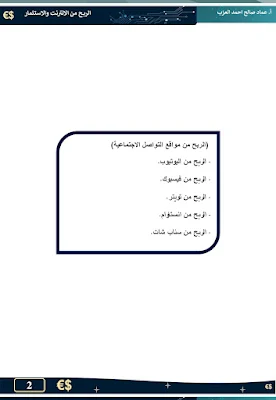 1. إنشاء صفحة فيسبوك 2. الربح من فيسبوك 3. بناء الجمهور على فيسبوك 4. استراتيجيات التسويق على فيسبوك 5. التفاعل مع المتابعين 6. الإعلانات على فيسبوك 7. تحليلات فيسبوك 8. محتوى جذاب 9. تسويق بالعمولة 10. إدارة الصفحات على وسائل التواصل الاجتماعي