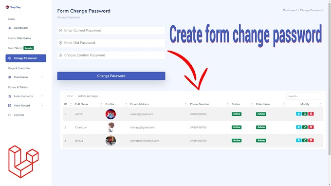 Laravel - Change Password with Current Password Validation Example