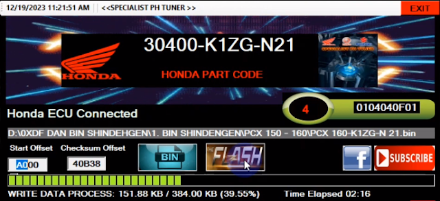 SOFTWARE HONDA FLASH SPECIALIST PH TUNER SUPPORT KZRA, PCX 160 AND ADV 160