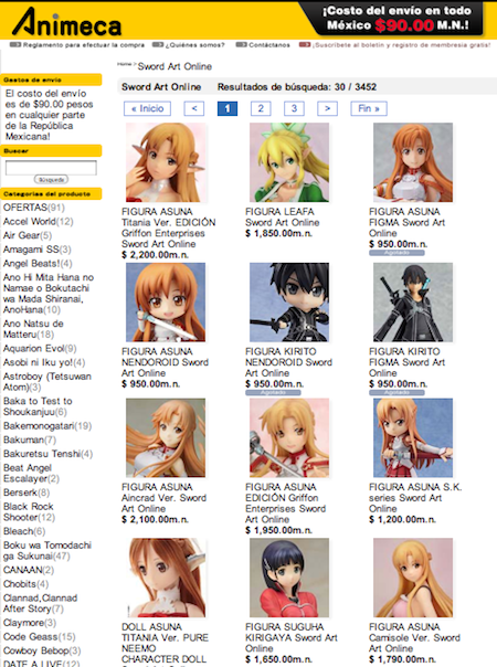 figuras Sword Art Online