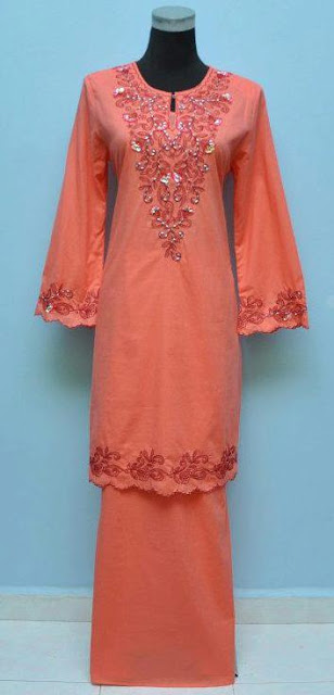 De Apple Shop Baju  Kurung  Moden in Sweet Peach Color 