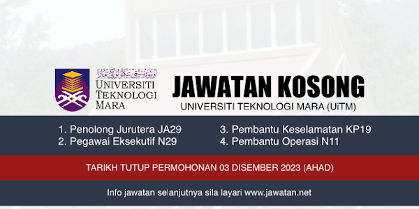 Jawatan Kosong UiTM Terengganu 2023