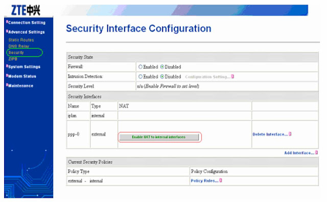 Security Interface Configurations