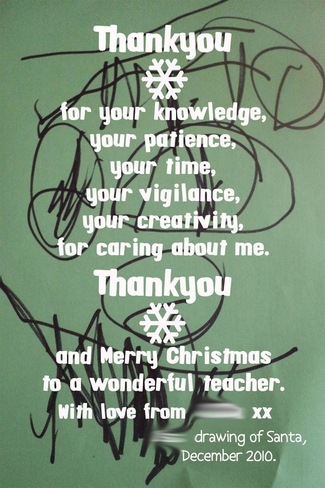 A Little Learning For Two: Christmas Cards for Teachers
