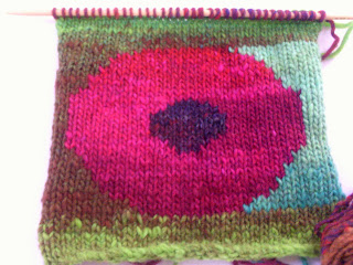 knitted poppy
