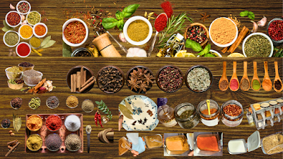 The Masala (Spices) and Dried Masala (Spices) that we used in mutton Kachnar Recipe