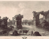 Ruins of the Augustus Bridge at Narni. View 1 by Georg Abraham Hackert - Landscape Art Prints from Hermitage Museum