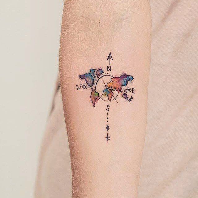 tatuagem globo terrestre