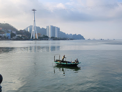 Morning fishing in Halong Bay