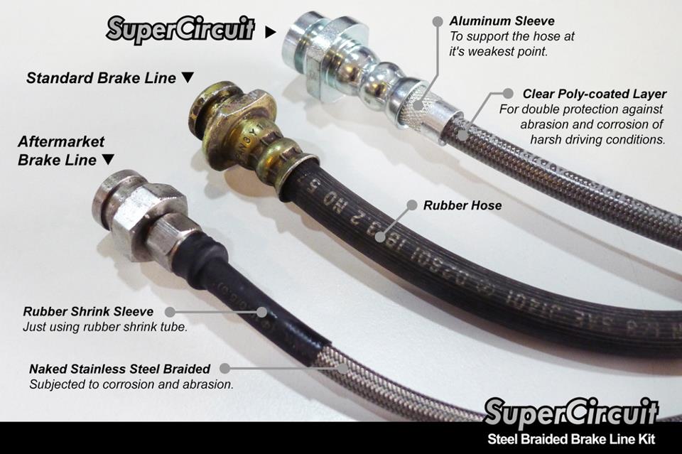 SuperCircuit Steel Braided Brake Hose/ Brake Line Kit for 
