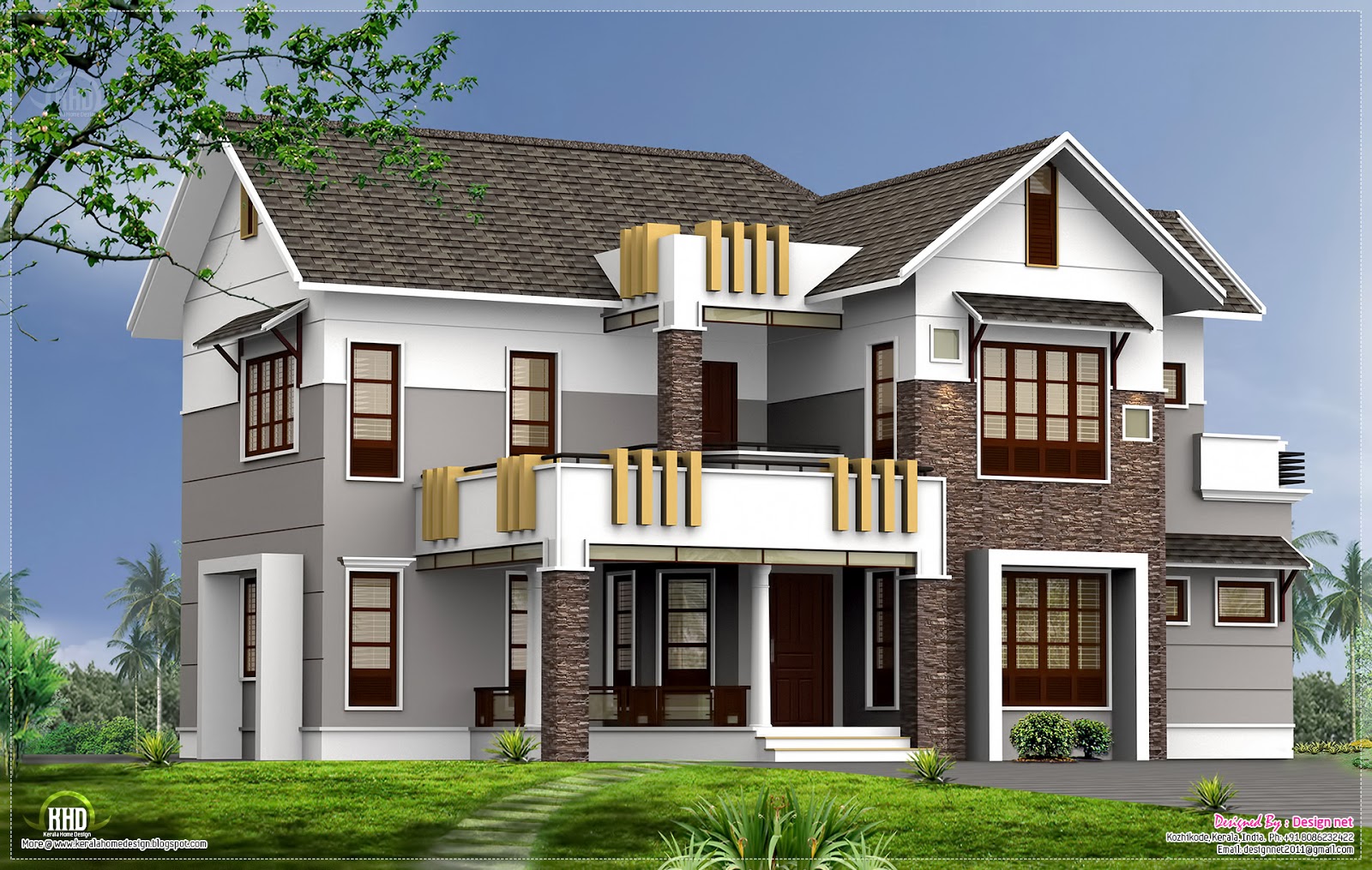 2400 sq feet contemporary  home  elevation Home  Kerala  Plans 