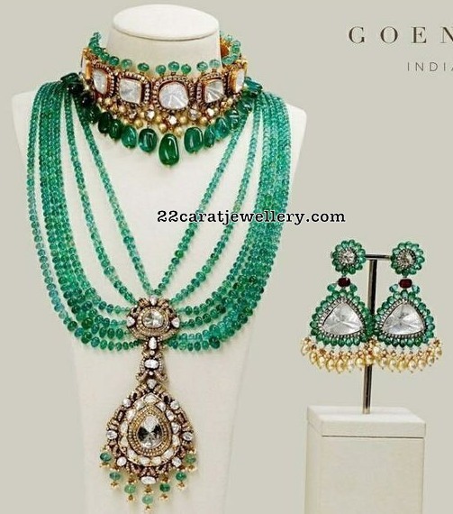 Emerald Beads Haaar by Goenka Jewells