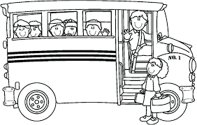 Sketsa Gambar  Mewarnai  Bus  Sekolah  Yang Mudah Untuk Anak 