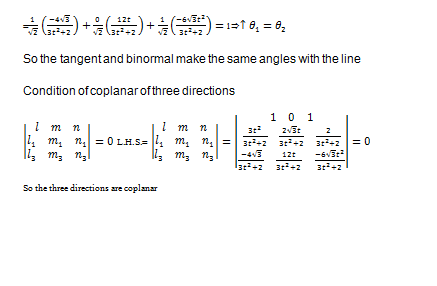 Direction cosines of the tangent,principal normal and binormal