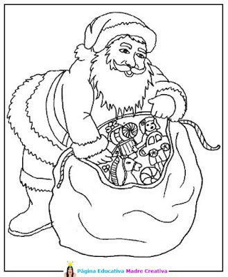 Dibujo de Papa Noel o Santa Claus para colorear