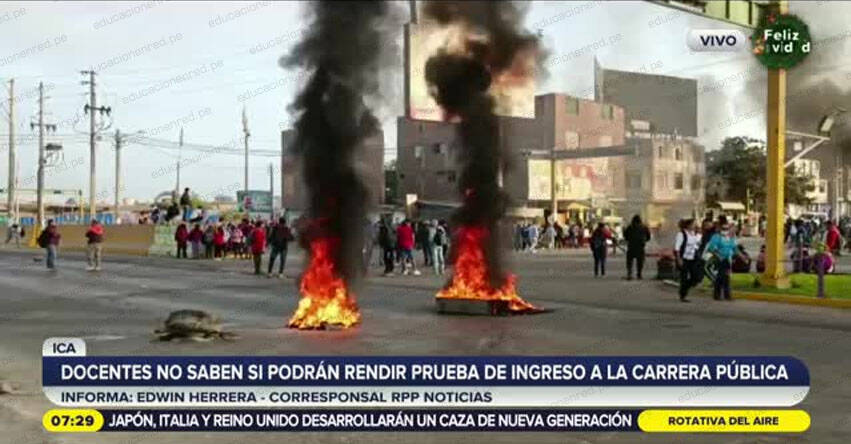 NOMBRAMIENTO DOCENTE: Maestros varados por bloqueos en la carretera Panamericana Sur no saben si darán prueba nacional [VIDEO]