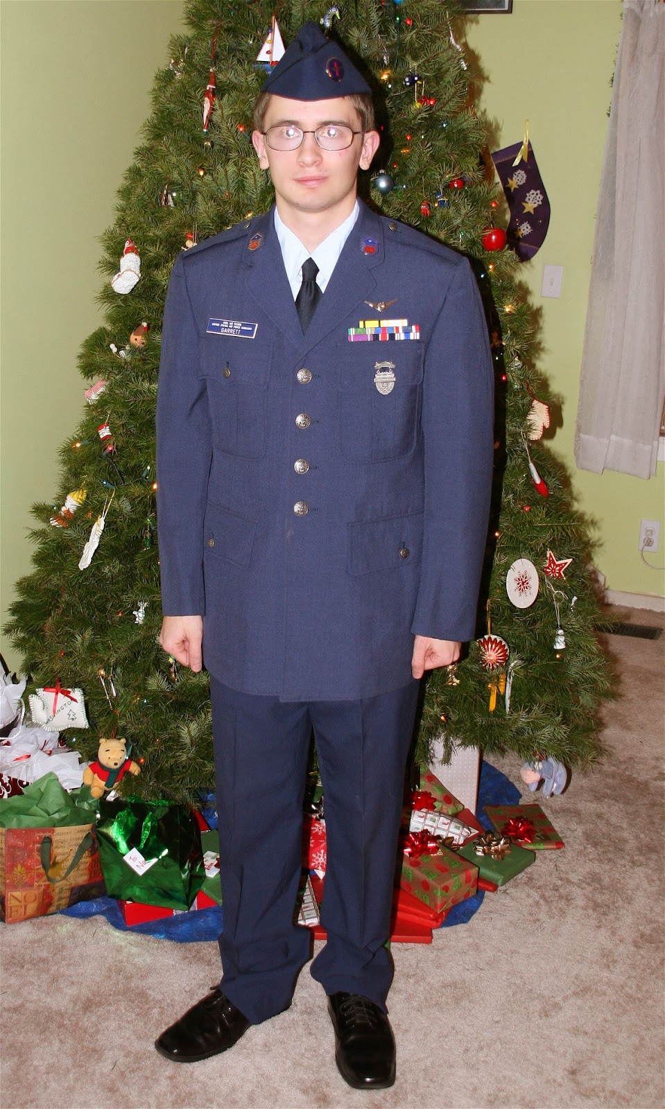 Air Force Dress Uniform 2013 (wisely) to go in uniform.