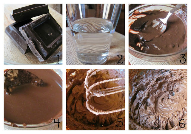 mousse al cioccolato con acqua