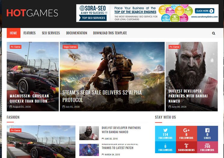 Hot Games Gaming Blogger Template