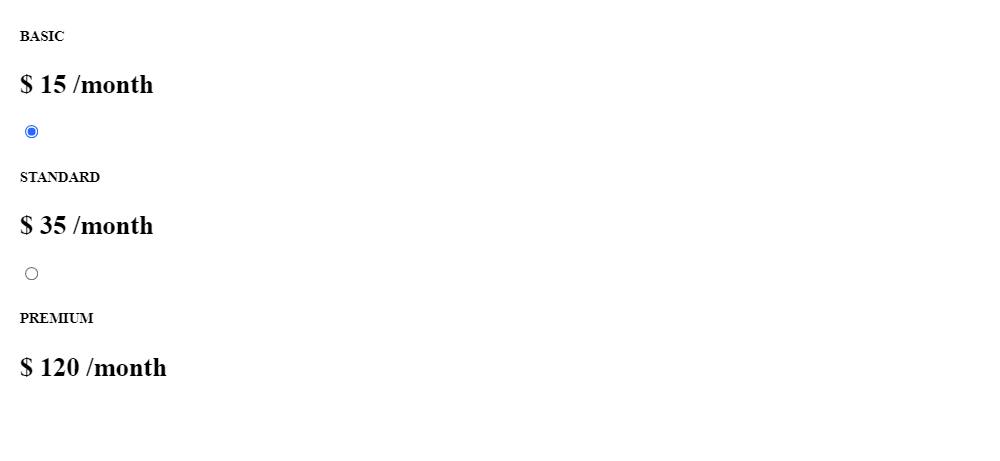 Radio Button's HTML code