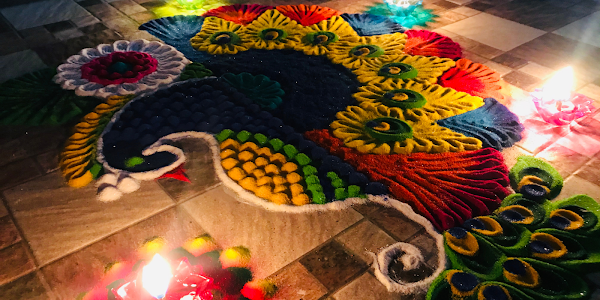 Simple and stylish Rangoli design for Indian