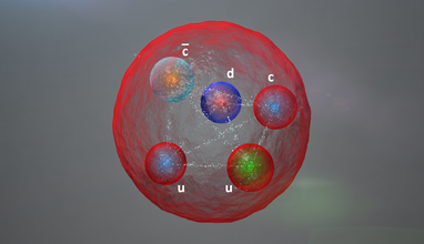 ilustração de uma partícula pentaquark