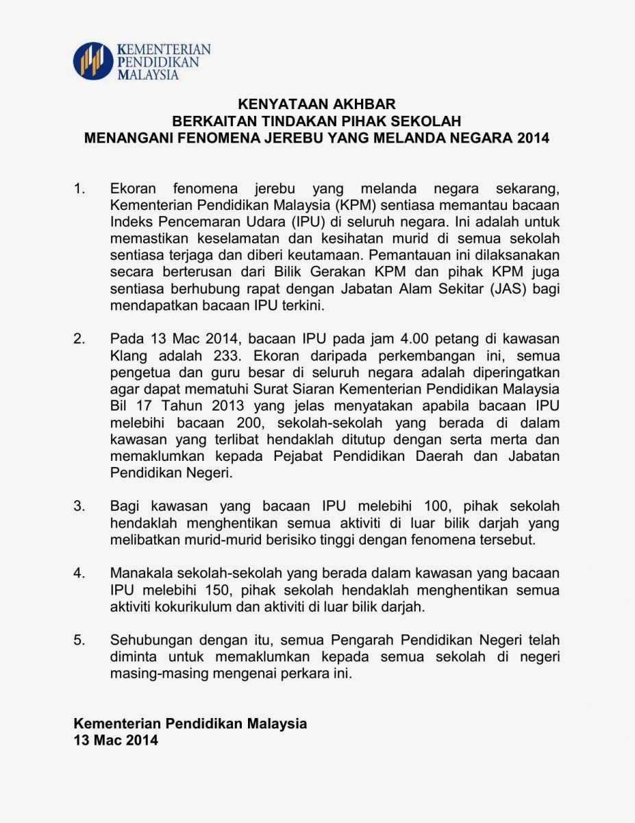 Surat Rasmi Aduan Kebersihan Kantin - Cangkruk d