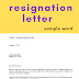 Formal resignation letter sample template