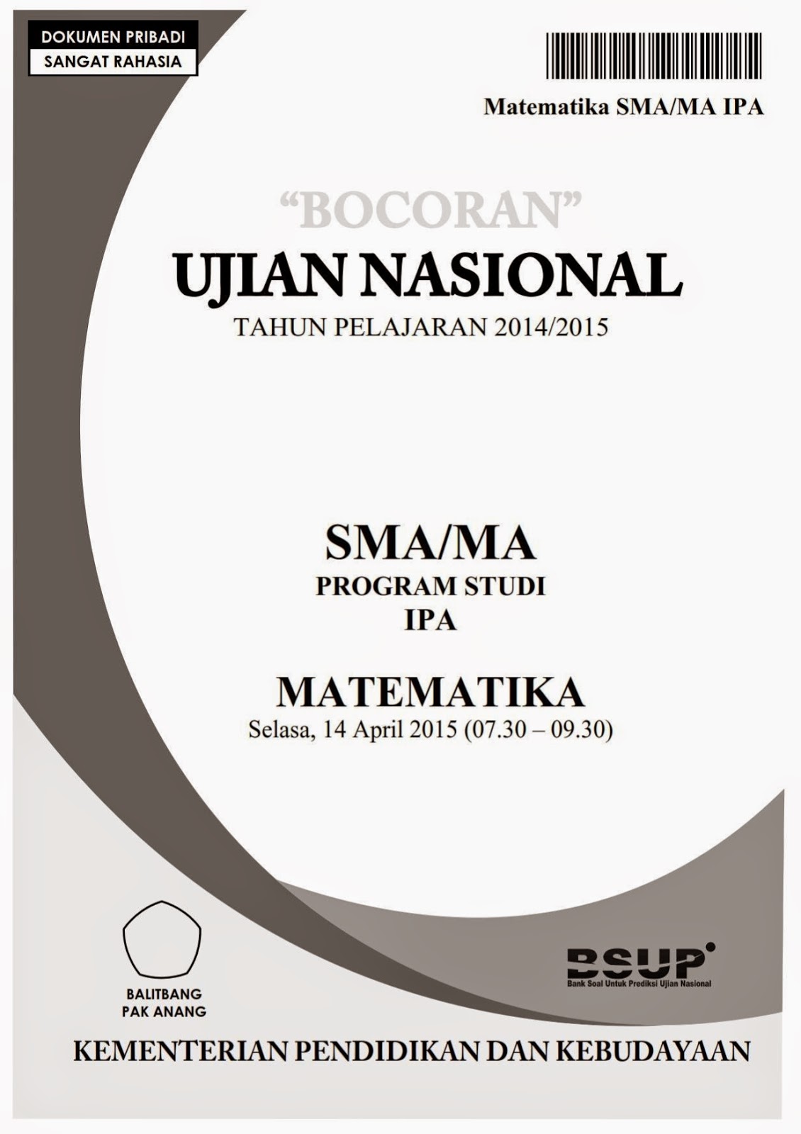 Menulis Dengan Latex Sampul Naskah Ujian  Nasional