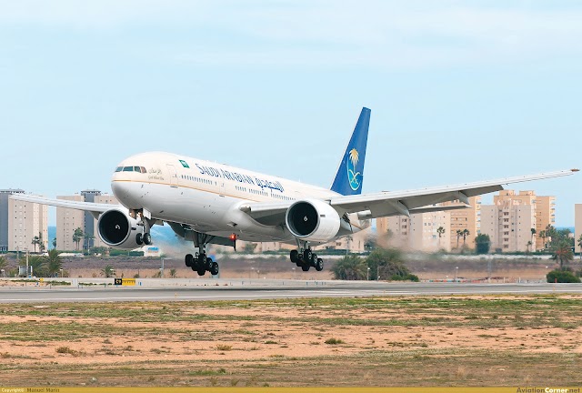 El aeropuerto recibe la visita de un Boeing 777 de Saudia desde Riyadh