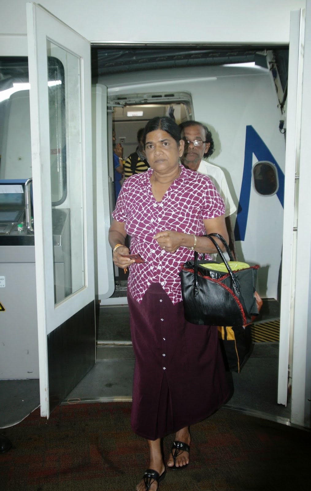 Mihin Lanka passengers on pilgrimage disembarking  at Mattala Rajapaksa International Airport (MRIA) from Varanasi